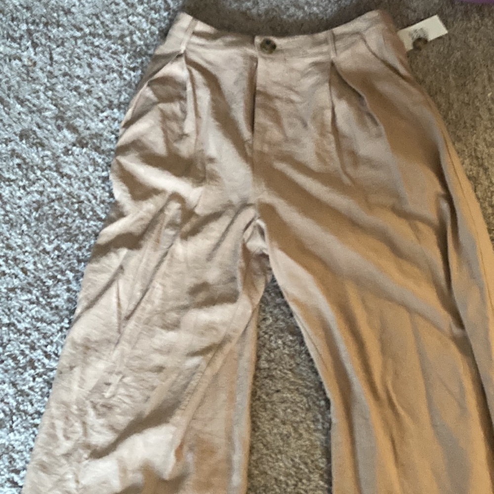 Tan wide leg, slacks